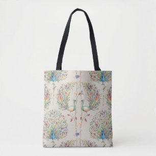 Bolso De Tela Patrón de pavo real, bella floral tropical