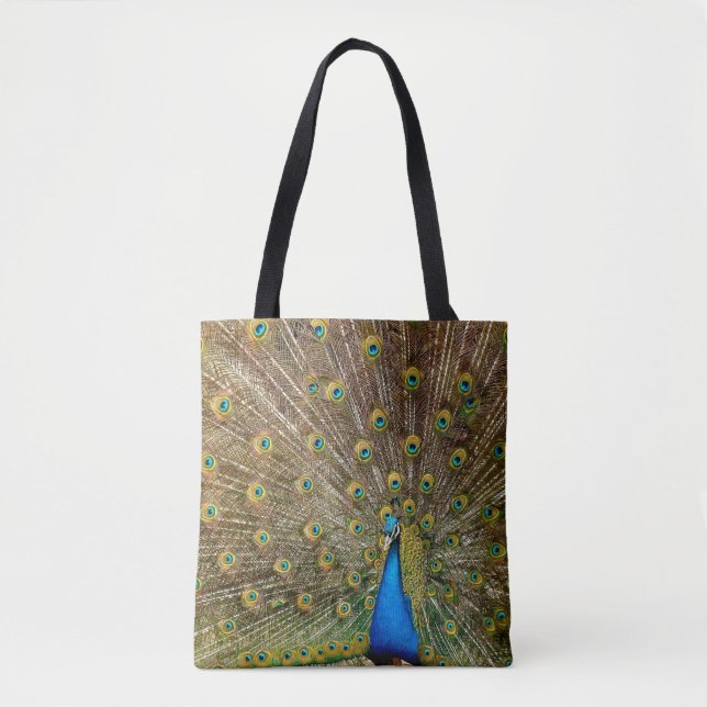Bolso De Tela Patrón de pavo real Pintura de arte de pavo real A (Anverso)