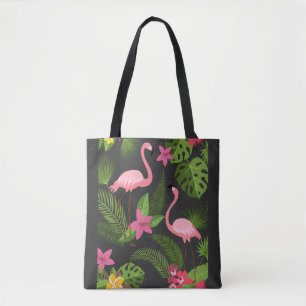 Bolso De Tela Patrón de Peacock Rosa con flor