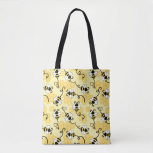 Bolso De Tela Patrón de pequeñas abejas.