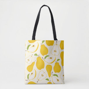 Bolso De Tela Patrón de pera sin foco. Diferentes peras de fruta