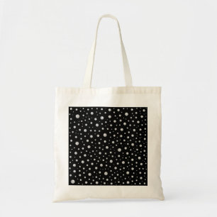 Bolso De Tela Patrón de perla en fondo negro