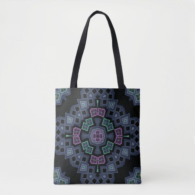 Bolso De Tela Patrón de perlas bordadas (Anverso)