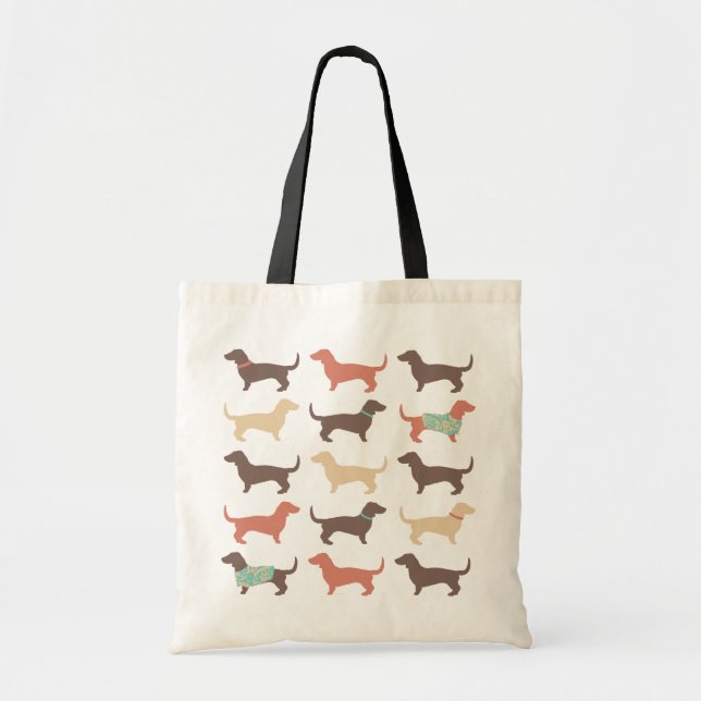 Bolso De Tela Patrón de perro Dachshund (Frente)