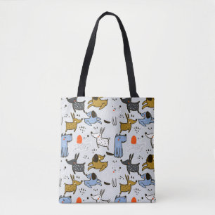 Bolso De Tela Patrón de perro de garabato