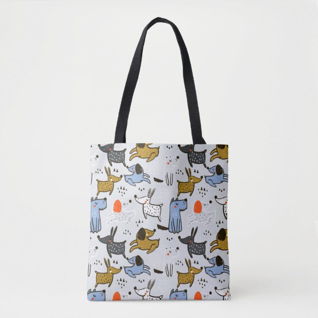 Bolso De Tela Patrón de perro de garabato (Anverso)