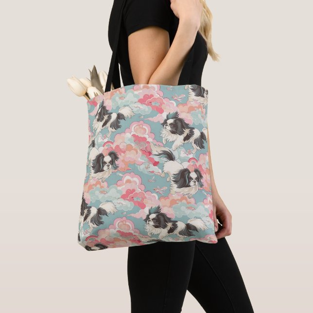 Bolso De Tela Patrón de perro del Pastel Chiyogami Shih Tsu (Detalle)
