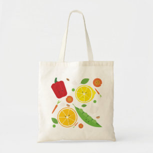 Bolso De Tela Patrón de Personalizado de fruta vegetal sonrient