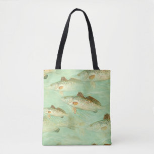 Bolso De Tela Patrón de pez trasero