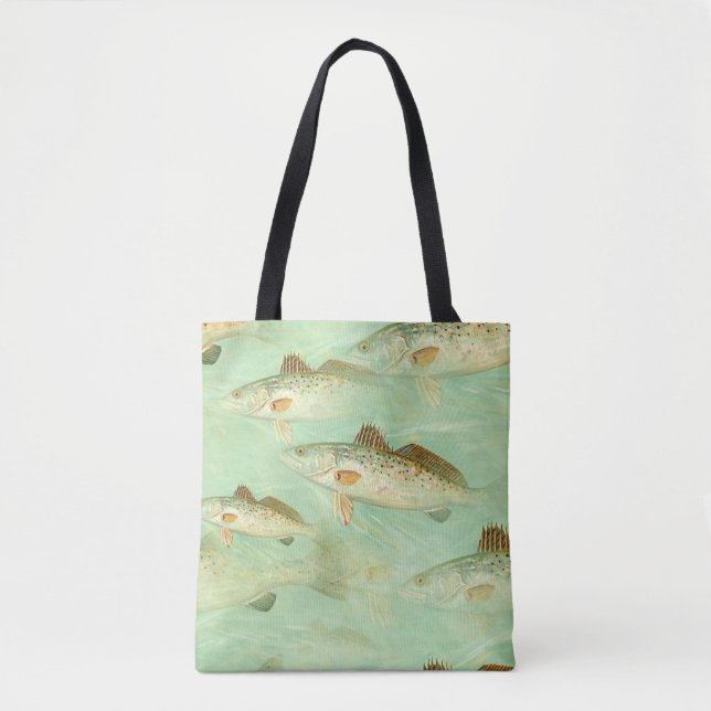 Bolso De Tela Patrón de pez trasero (Anverso)