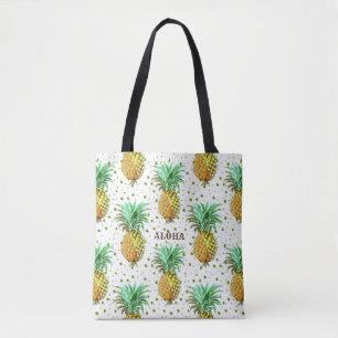 Bolso De Tela Patrón de piña de acuarela