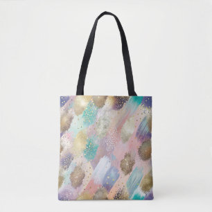 Bolso De Tela Patrón de pincel diagonal vibrante