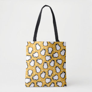 Bolso De Tela Patrón de pingüino amarillo lindo