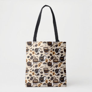 Bolso De Tela Patrón de pintura de aceite de café negro