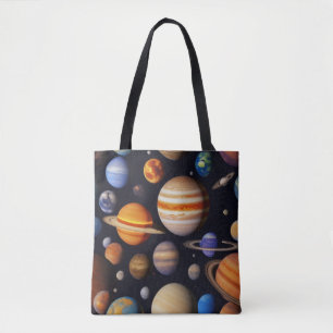 Bolso De Tela Patrón de planetas