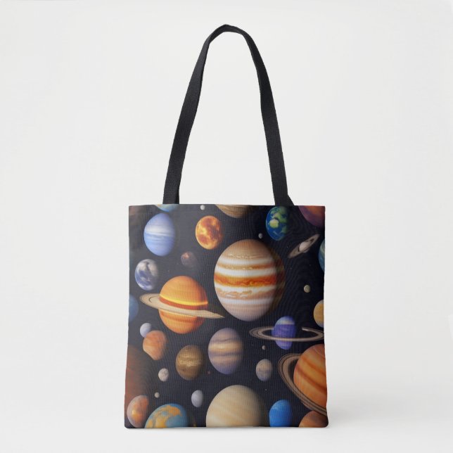 Bolso De Tela Patrón de planetas (Anverso)