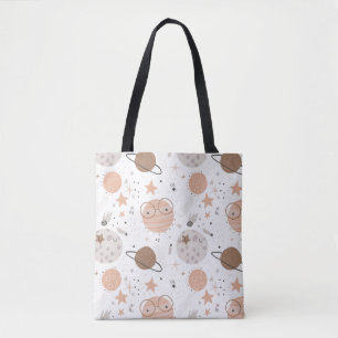 Bolso De Tela Patrón de planetas de Doodle Cuto