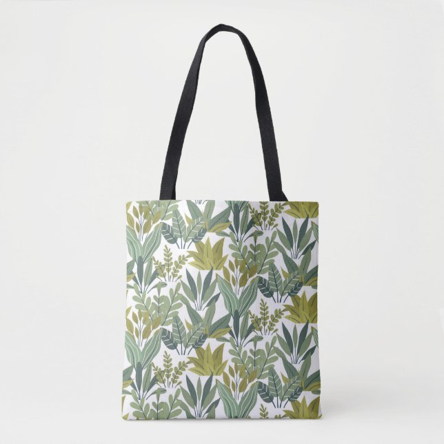 Bolso De Tela Patrón de plantas (Anverso)