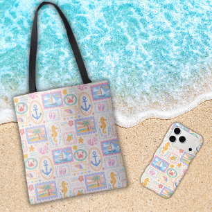 Bolso De Tela Patrón de playa de verano Playa linda