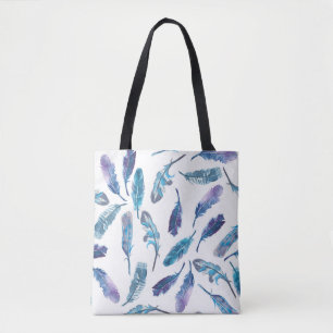 Bolso De Tela Patrón de plumas acuáticas sin foco