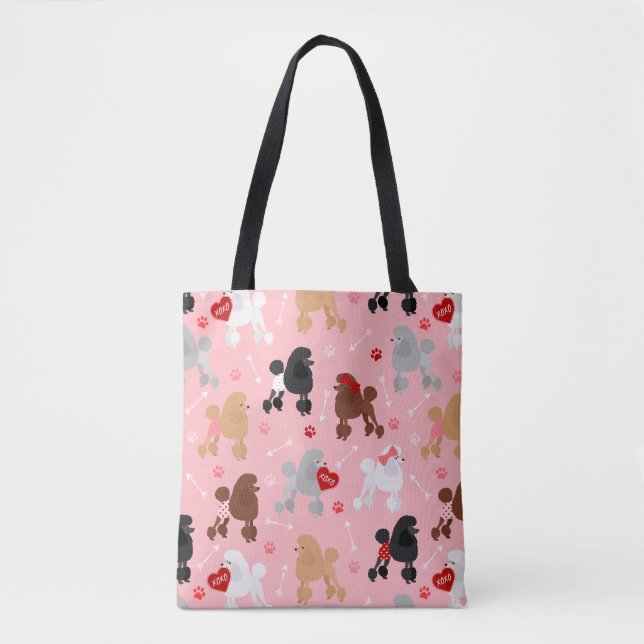 Bolso De Tela Patrón de Poodle Valentine (Anverso)