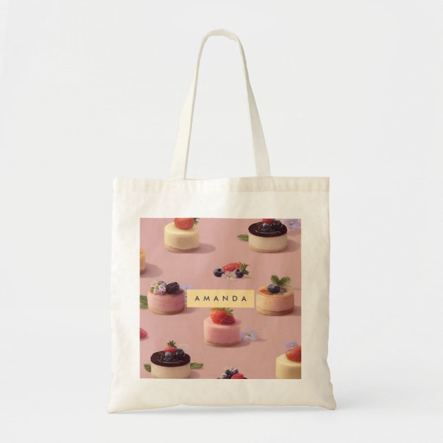 Bolso De Tela Patrón de postre de queso Mini personalizado (Frente)