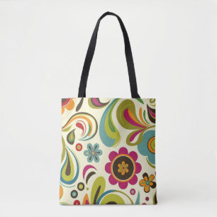 Bolso De Tela Patrón de primavera de Groovy Retro