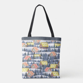 Bolso De Tela Patrón de pueblo de Navidades Snowley