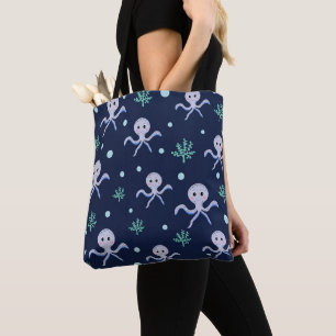 Bolso De Tela Patrón de pulpo bajo el mar