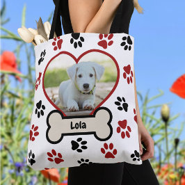 Bolso De Tela Patrón de pulseras rojas y negras del corazón de l