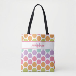 Bolso De Tela Patrón de punto de color de nombre personalizado
