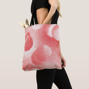 Bolso De Tela Patrón de punto de medio tono de arte pop rojo vin