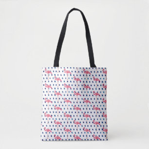 Bolso De Tela Patrón De Punto De Pájaro Flamingo Rosa Toque Bols