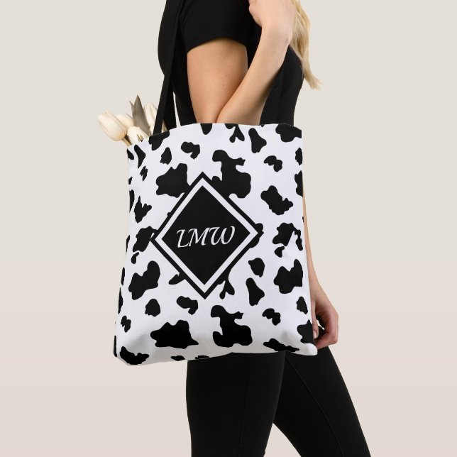 Bolso De Tela Patrón de punto de vaca - Monograma (Detalle)