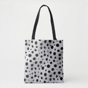 Bolso De Tela Patrón de puntos dálmatos blancos y negros