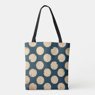 Bolso De Tela Patrón de puntos de polka en peligro en la marina