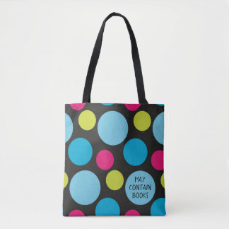 Bolso De Tela Patrón de puntos divertidos y coloridos azul turqu