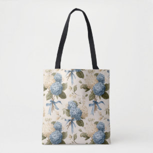 Bolso De Tela Patrón de ramo de hortensias vintage