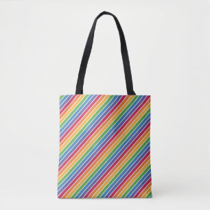 Bolso De Tela Patrón de rayas arco iris