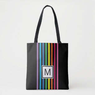 Bolso De Tela Patrón de rayas de arcoíris personalizado