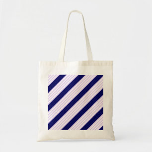 Bolso De Tela Patrón de rayas de lino y blanco con azul marino