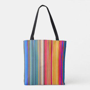 Bolso De Tela Patrón de rayas multicolor