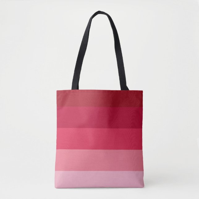 Bolso De Tela Patrón de rayas rosas (Anverso)
