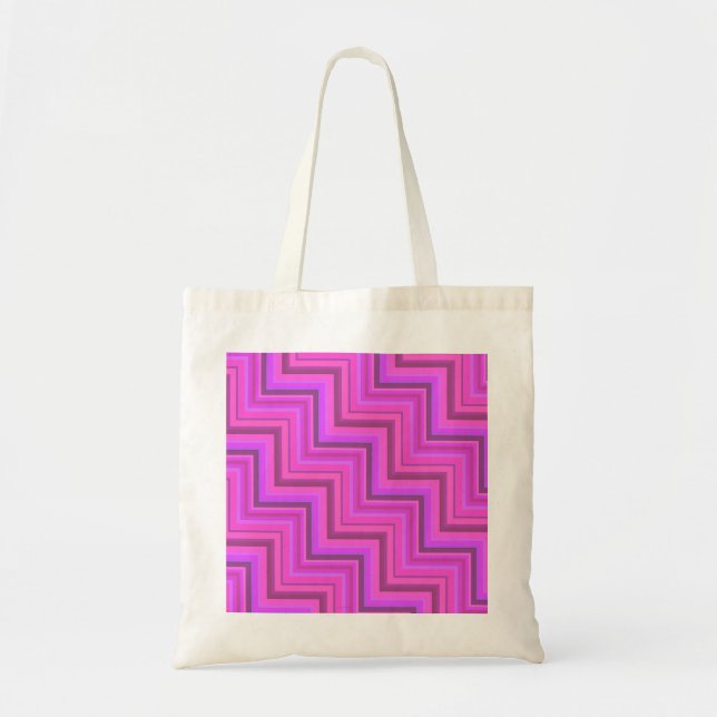 Bolso De Tela Patrón de rayas rosas (Frente)