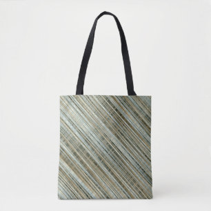 Bolso De Tela Patrón de rayas turquesas y doradas