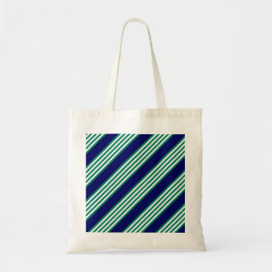 Bolso De Tela Patrón de rayas verdes y blancas con azul marino
