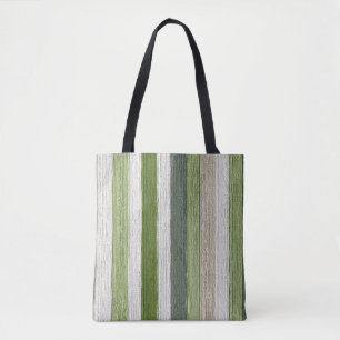 Bolso De Tela Patrón de rayas verdes y crema