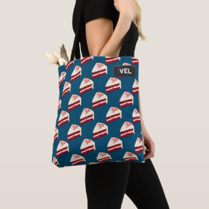 Bolso De Tela Patrón de rebanadas de terciopelo rojo más sus ini