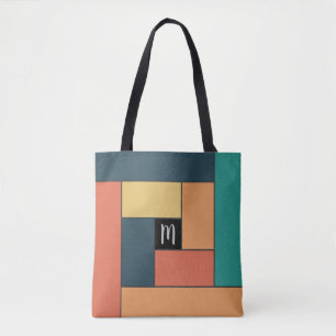 Bolso De Tela Patrón de Rectángulos (ver2) con monograma Perso