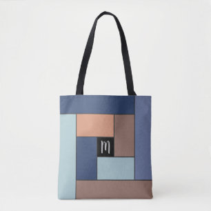 Bolso De Tela Patrón de Rectángulos (ver3) con monograma Perso